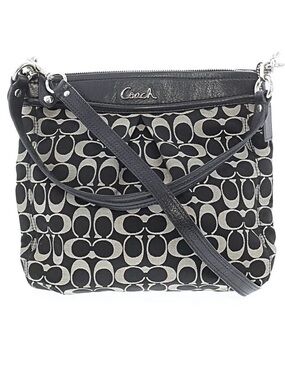 Coach Black and Cream Signature Crossbody Bag
